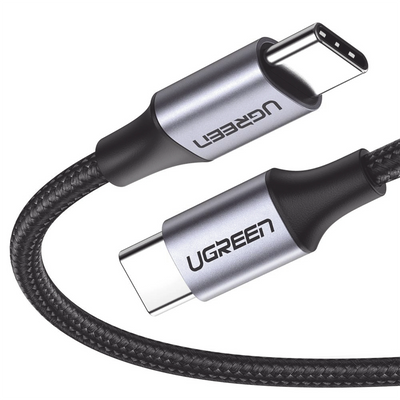 CABLE USB-C A USB-C / 1 METRO / CARCASA DE ALUMINIO / NYLON TRENZADO / TRANSFERENCIA DE DATOS HASTA 480 MBPS / SOPORTA CARGA RÁPIDA DE HASTA 60W