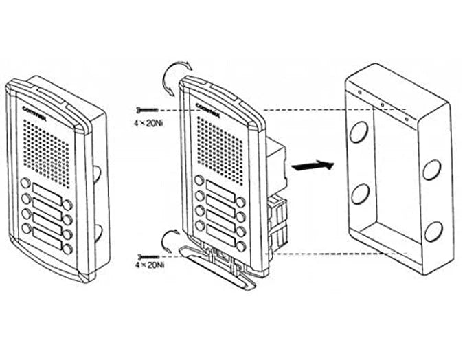 COMMAX DR8AMAP - KIT DE FRENTE DE CALLE DE AUDIO DR8AM PARA 8 APARTAMENTOS INCLUYE 8 AURICULARES DPSS Y FUENTE DE ENERGÍA RF1A DE 12VDC/ SOPORTA FUNCIÓN DE APERTURA DE PUERTA-Audioporteros-COMMAX-Bsai Seguridad & Controles