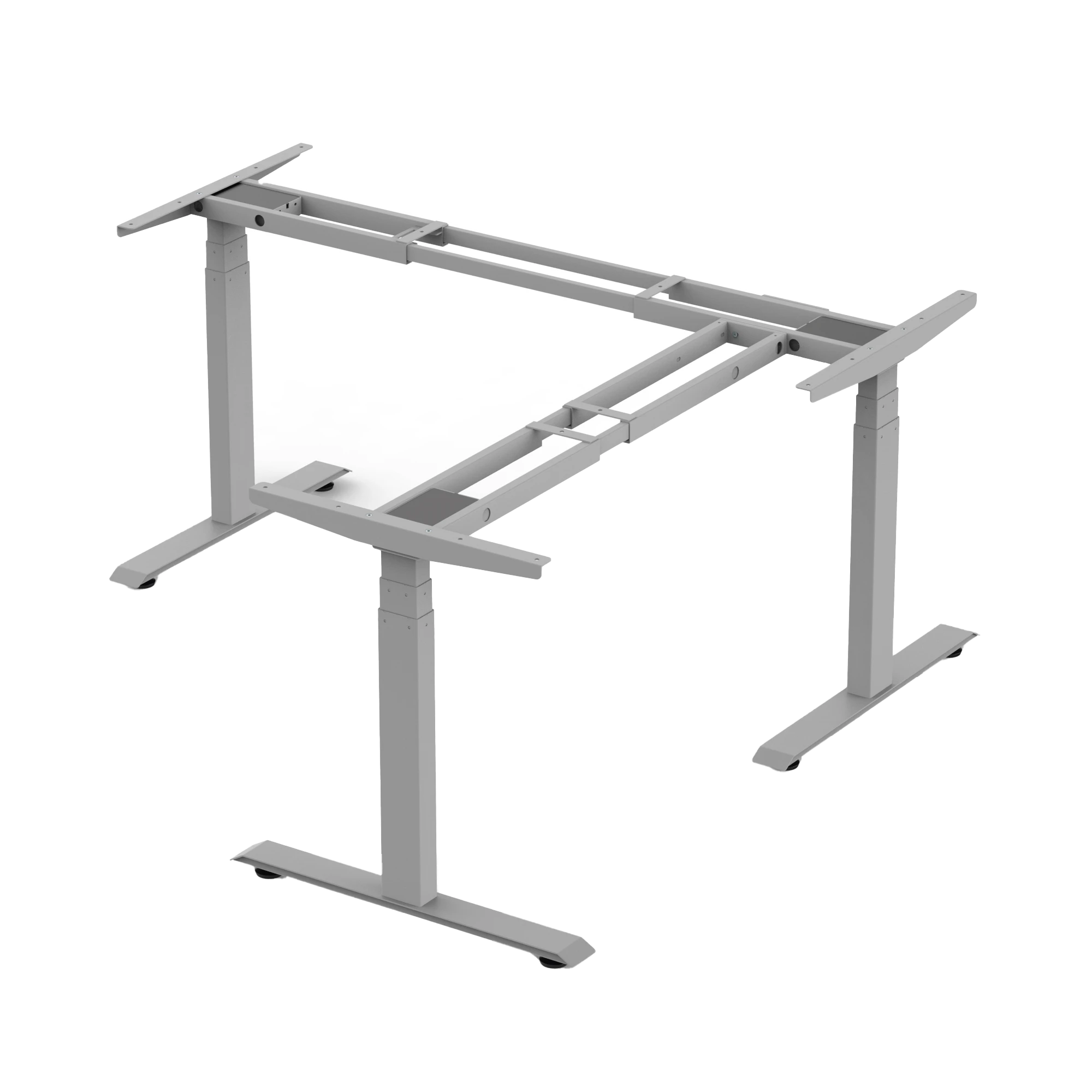 BASE DE ESCRITORIO MOTORIZADO PROFESIONAL TIPO L (3 COLUMNAS) / ALTURA AJUSTABLE 60-125CM / ESTRUCTURA ESTABLE / FUNCIONAMIENTO SUAVE / 4 PRESET DE POSICIONES / COLOR GRIS / SOPORTA HASTA 150KG DE CARGA-Monitores Pantallas y Mobiliario-EPCOM INDUSTRIAL-Bsai Seguridad & Controles