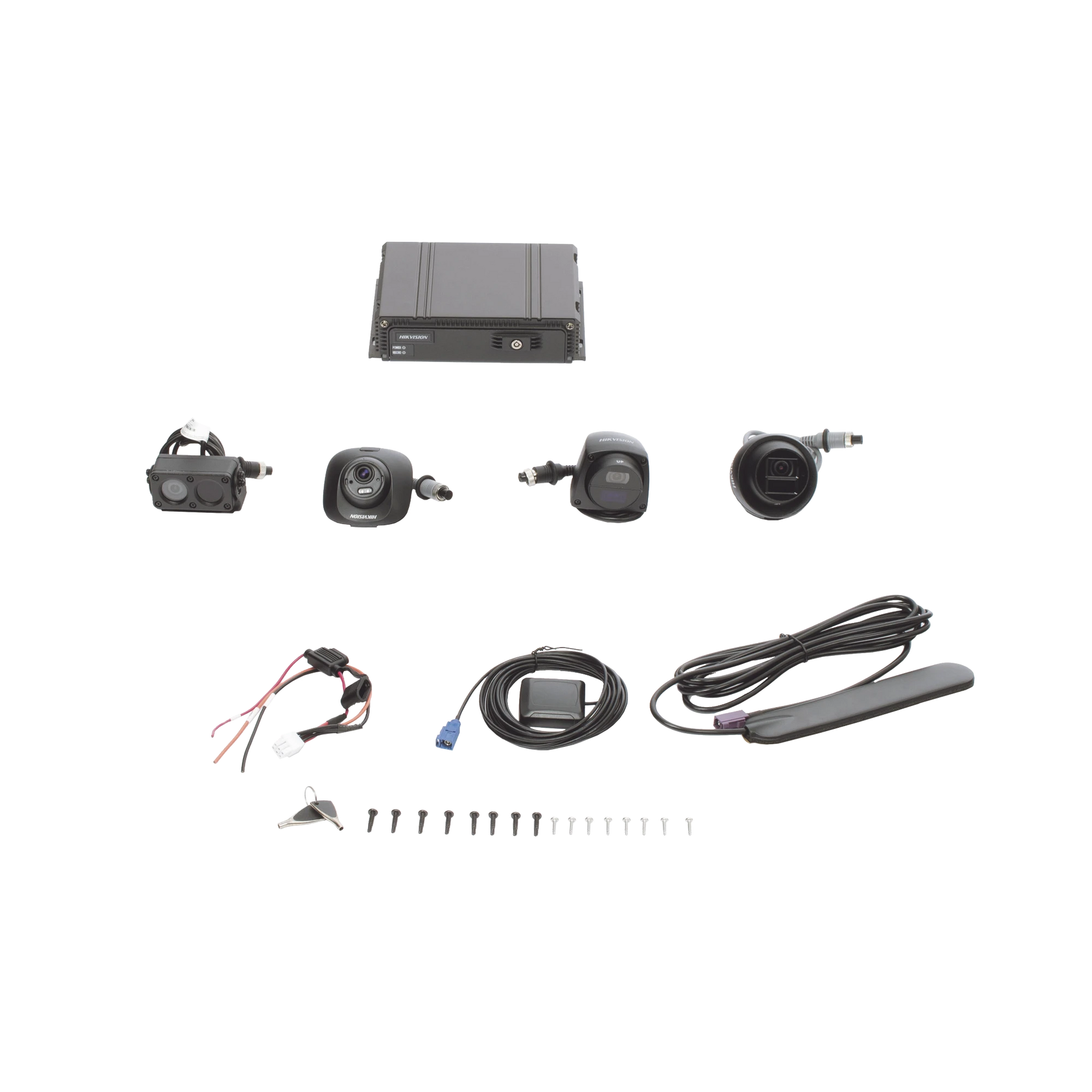 KIT DVR MÓVIL 1080P / INCLUYE 4 CÁMARAS TURBOHD / SOPORTA 4G / GPS / SOPORTA MEMORIA SD-Videograbadoras Móviles y Portátiles-HIKVISION-Bsai Seguridad & Controles