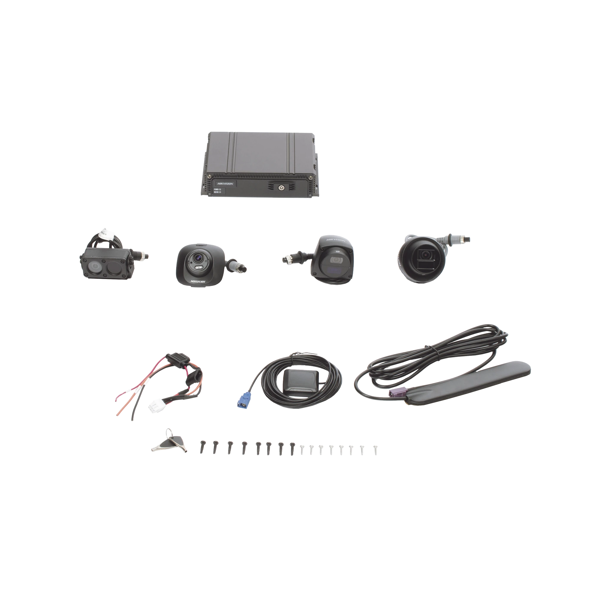KIT DVR MÓVIL 1080P / INCLUYE 4 CÁMARAS TURBOHD / SOPORTA 4G / GPS / SOPORTA MEMORIA SD-Videograbadoras Móviles y Portátiles-HIKVISION-Bsai Seguridad & Controles