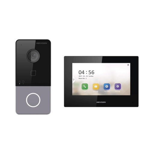 KIT DE VIDEOPORTERO IP LITE CON LLAMADA A APP DE SMARTPHONE (HIK-CONNECT) / FRENTE DE CALLE IP65 / SOPORTA POE ESTÁNDAR-Videoporteros e Interfonos-HIKVISION-DS-KIS605-PL(B)-Bsai Seguridad & Controles