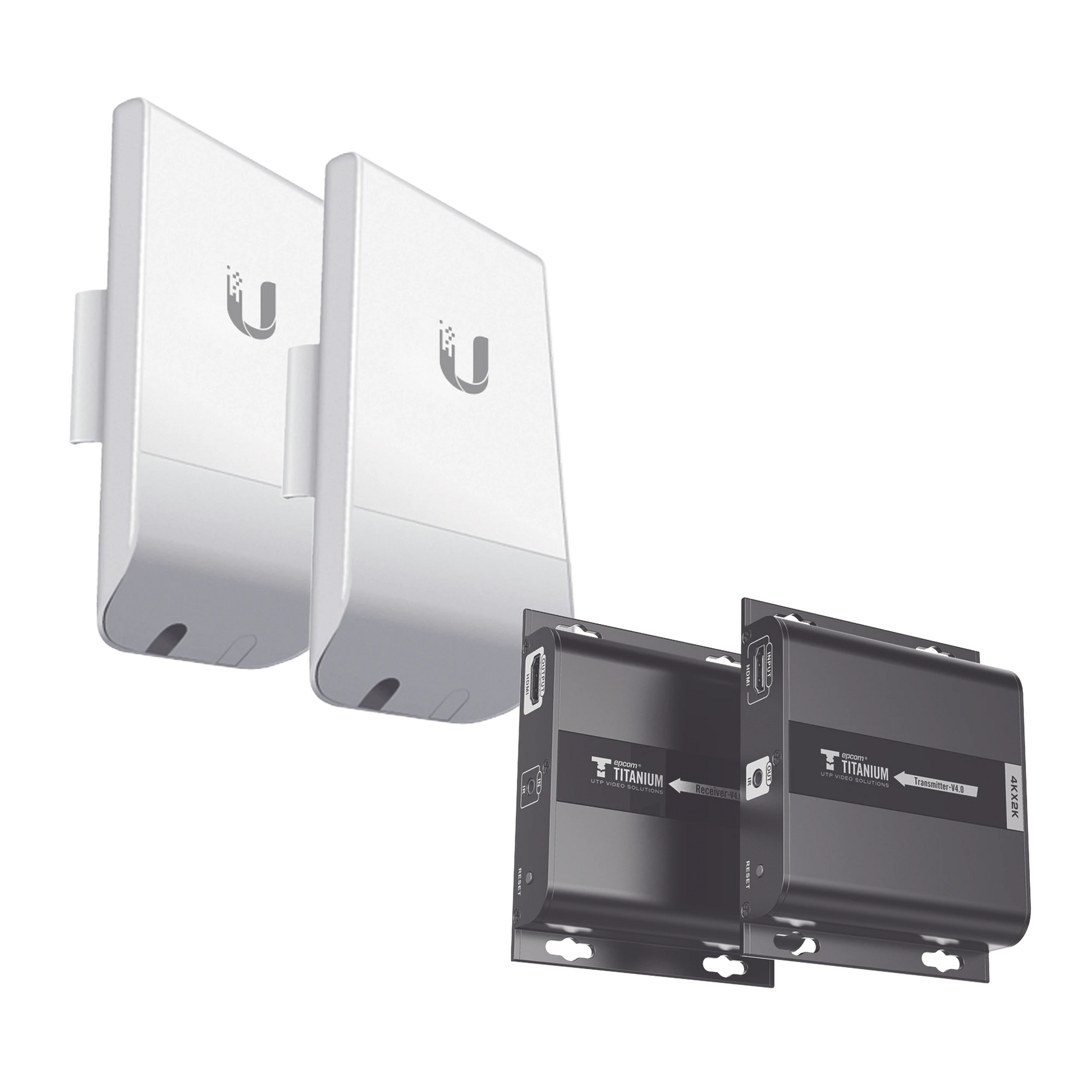 KIT DE ENLACES DE VIDEO POR HDMI INALÁMBRICO / DISTANCIAS DE 1 METRO HASTA 1 KM / SOPORTA RESOLUCIÓN HASTA 4K-Accesorios-EPCOM TITANIUM-Bsai Seguridad & Controles