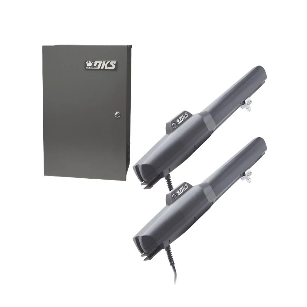 KIT DE OPERADORES ABATIBLES 6006 DE DOORKING / PARA PUERTAS DE HASTA 5.5 METROS / SOPORTA RESPALDO DE BATERIAS-Motores para Portones-DKS DOORKING-Bsai Seguridad & Controles