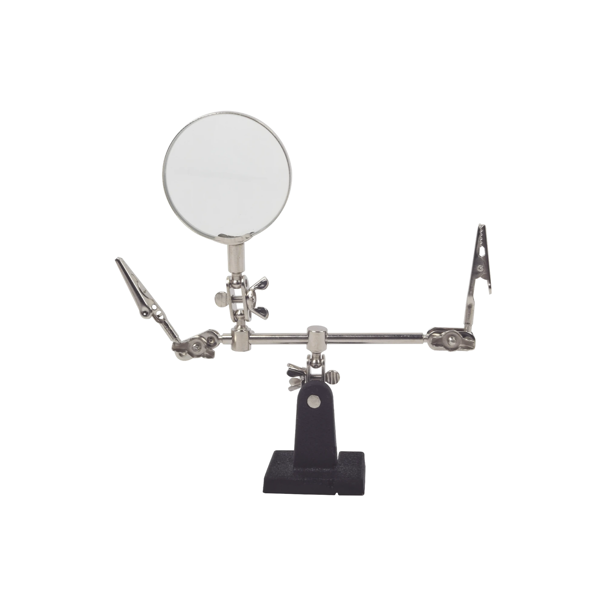 SOPORTE CON LUPA Y DOS BRAZOS CON CLIP. IDEAL PARA TRABAJOS DE SOLDADURA.-Equipo de Laboratorio-EPCOM POWERLINE-Bsai Seguridad & Controles