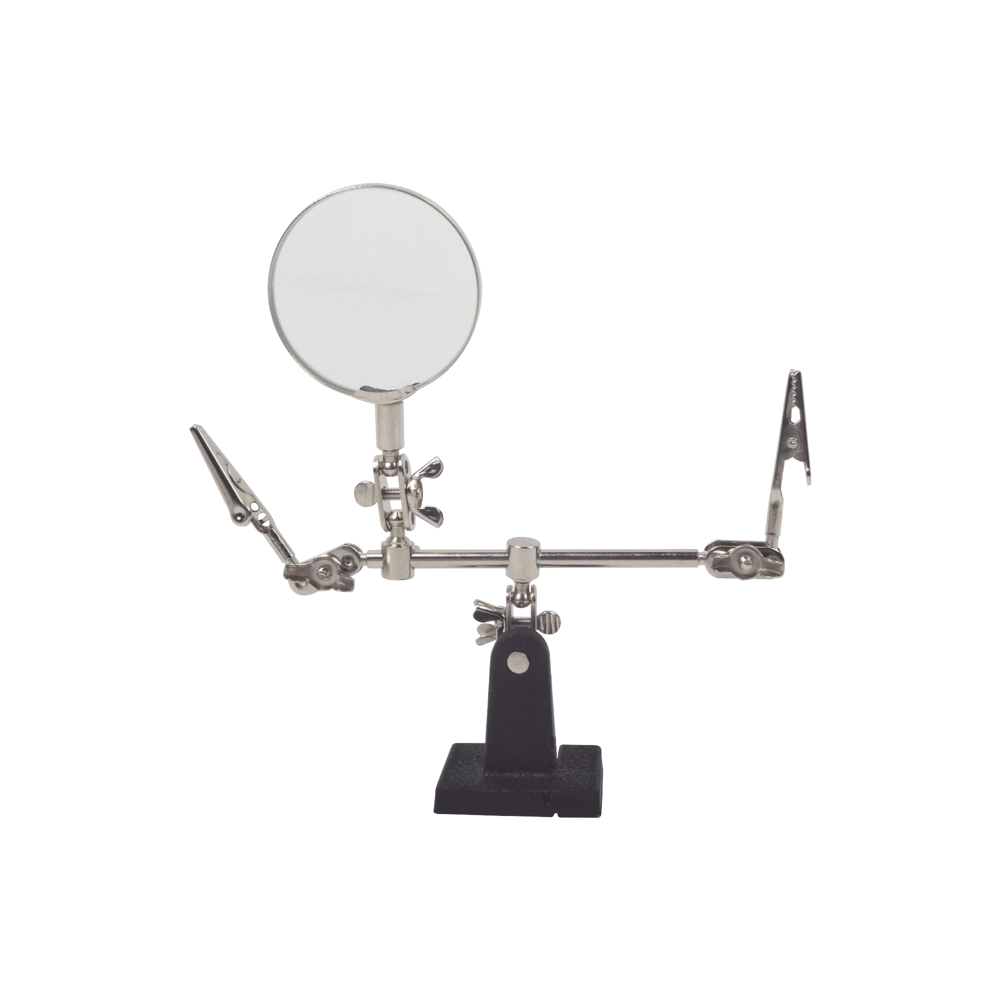 SOPORTE CON LUPA Y DOS BRAZOS CON CLIP. IDEAL PARA TRABAJOS DE SOLDADURA.-Equipo de Laboratorio-EPCOM POWERLINE-Bsai Seguridad & Controles