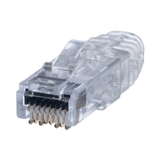 PLUG RJ45 CAT6 DE 3 PIEZAS, PARA CABLE UTP DE CALIBRE 23-24 AWG, CHAPADO EN ORO DE 50 MICRAS, PAQUETE DE 100 PIEZAS