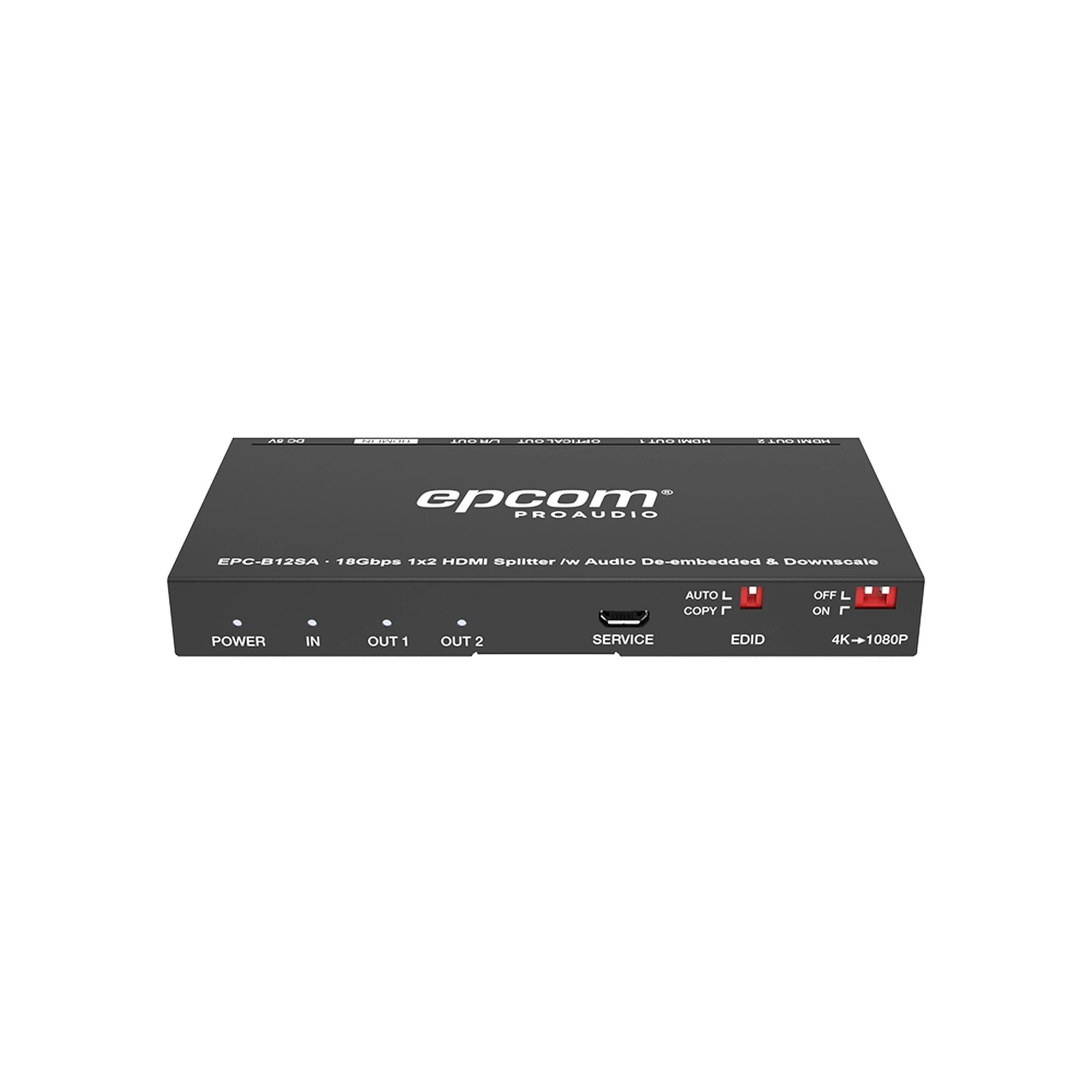 SPLITTER HDMI 1X2 | 4K@60HZ | EXTRACTOR DE AUDIO | DOWN SCALER | HDR 4:4:4 | EDID | 18GBPS-ProAV-EPCOM PROAUDIO-Bsai Seguridad & Controles