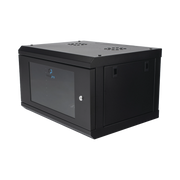 GABINETE DE PARED CON PUERTA DE CRISTAL TEMPLADO, 455MM DE PROFUNDIDAD, 6U RACK DE 19'', ACERO REFORZADO