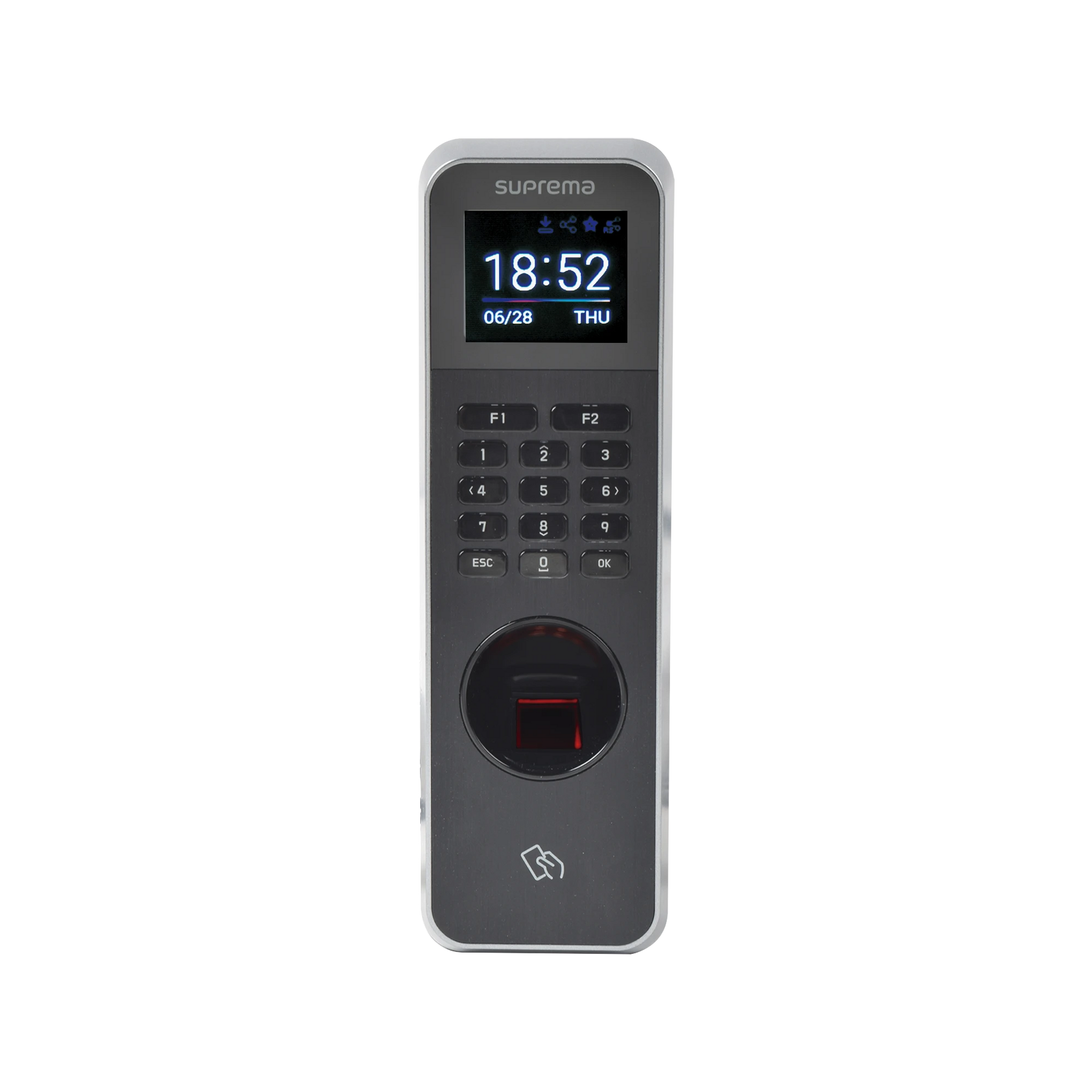 LECTOR DE HUELLA IP67 CON TECLADO Y LECTOR DE TARJETAS RFIDNFC Y (125KHZ EM, HID PROX &13.56MHZ MIFARE, MIFARE PLUS, DESFIRE/EV1, FELICA, ICLASS SE/SR),NFC Y BLUETOOTH, CERTIFICADO FBI PIV-Biometricos-SUPREMA-Bsai Seguridad & Controles