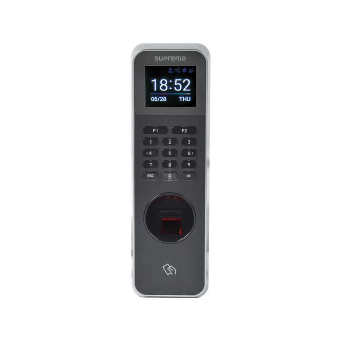 LECTOR DE HUELLA IP67 CON TECLADO Y LECTOR DE TARJETAS RFIDNFC Y (125KHZ EM, HID PROX &13.56MHZ MIFARE, MIFARE PLUS, DESFIRE/EV1, FELICA, ICLASS SE/SR),NFC Y BLUETOOTH, CERTIFICADO FBI PIV-Biometricos-SUPREMA-BLN2PAB-Bsai Seguridad & Controles