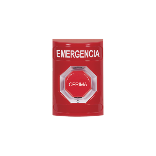 BOTÓN DE EMERGENCIA, TEXTO EN ESPAÑOL, COLOR ROJO, ACCIÓN MANTENIDA, GIRAR PARA RESTABLECER Y LED MULTICOLOR-Accesorios-STI-SS2009EM-ES-Bsai Seguridad & Controles