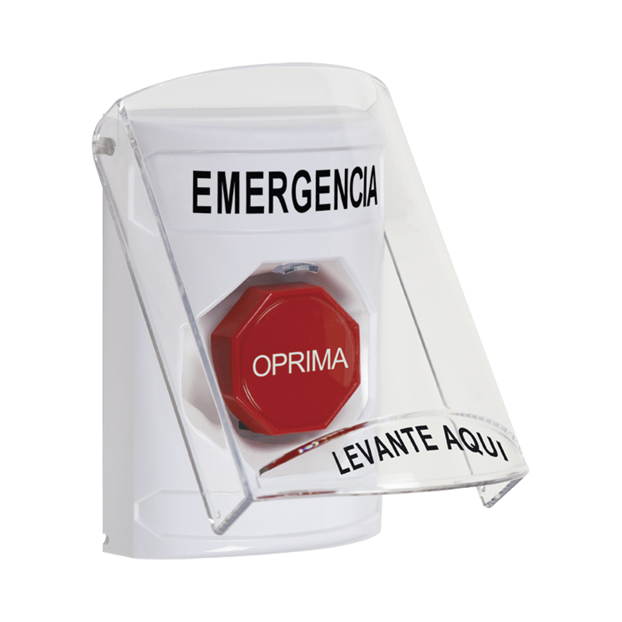 BOTÓN MULTIPROPÓSITO, EMERGENCIA, RESET CON LLAVE, ESPAÑOL, TAPA DE POLICARBONATO, 2 RELEVADORES FORMA C, INTERIOR