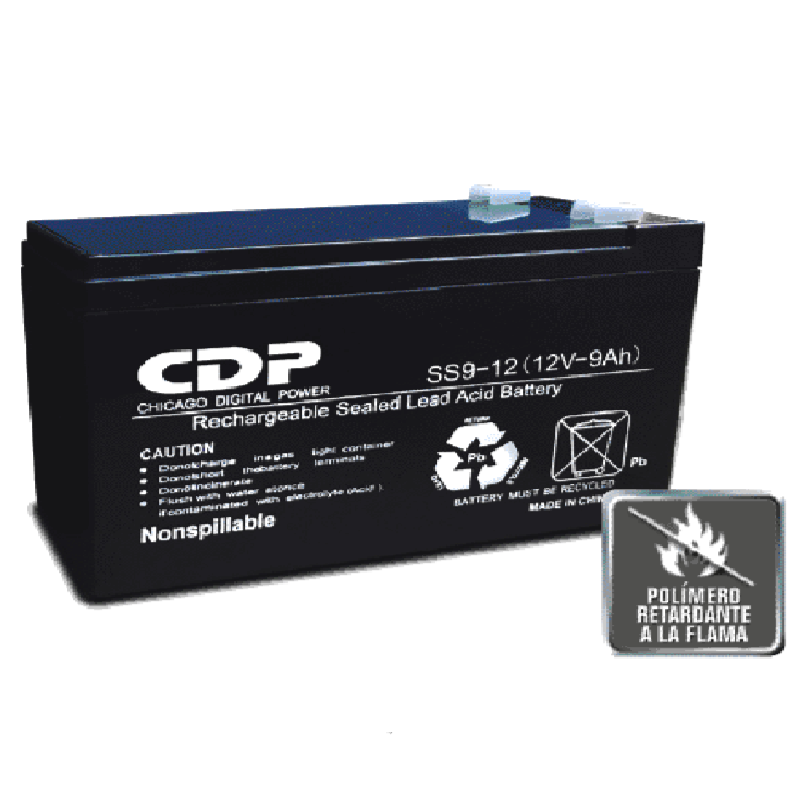 CDP - B-12/9 SLB 12-9 - BATERIA DE RESPALDO / 12V A 9A / LIBRE DE MANTENIMIENTO / FÁCIL INSTALACIÓN / COMPATIBLE CON CCTV Y DSC #PROMOCDP-Reguladores y UPS-CHICAGO DIGITAL POWER-Bsai Seguridad & Controles