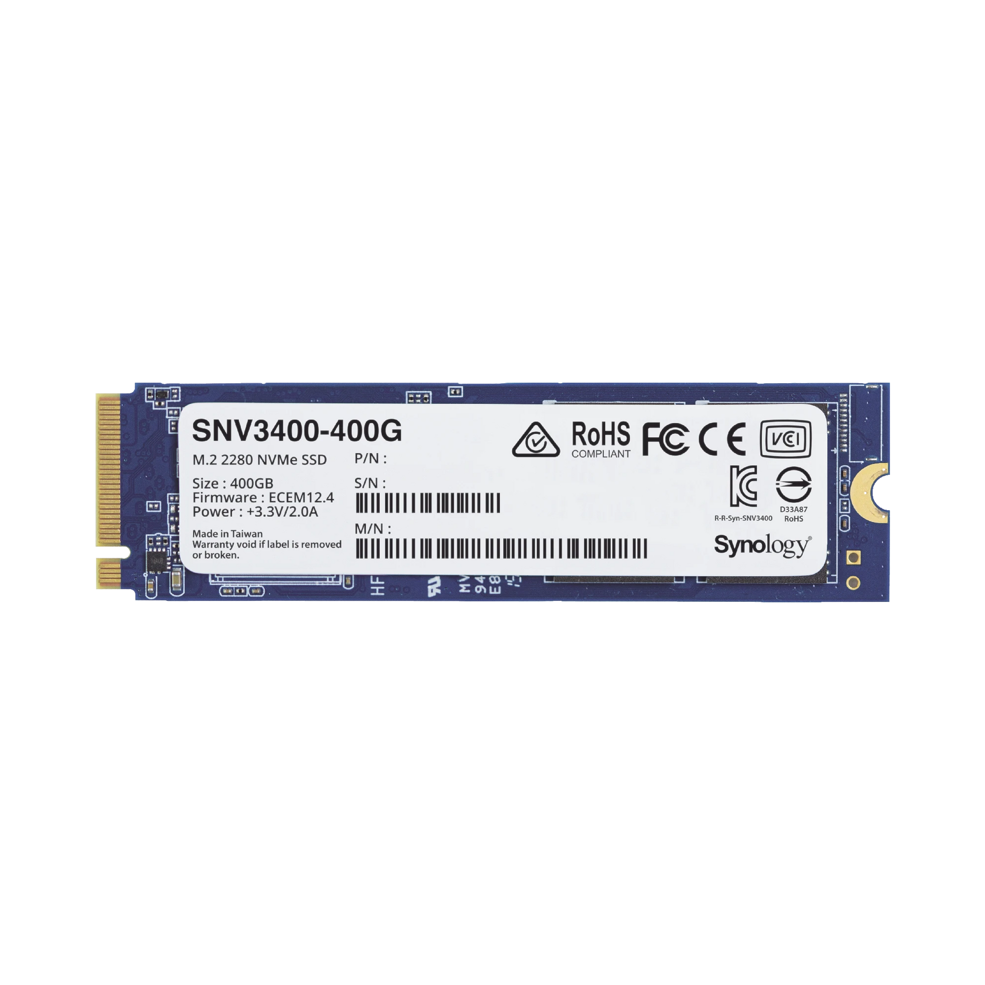 SSD 400GB NVME M.2 2280, DISEÑADA PARA SYNOLOGY NAS CON RANURAS M.2 INTEGRADAS-Almacenamiento-SYNOLOGY-Bsai Seguridad & Controles