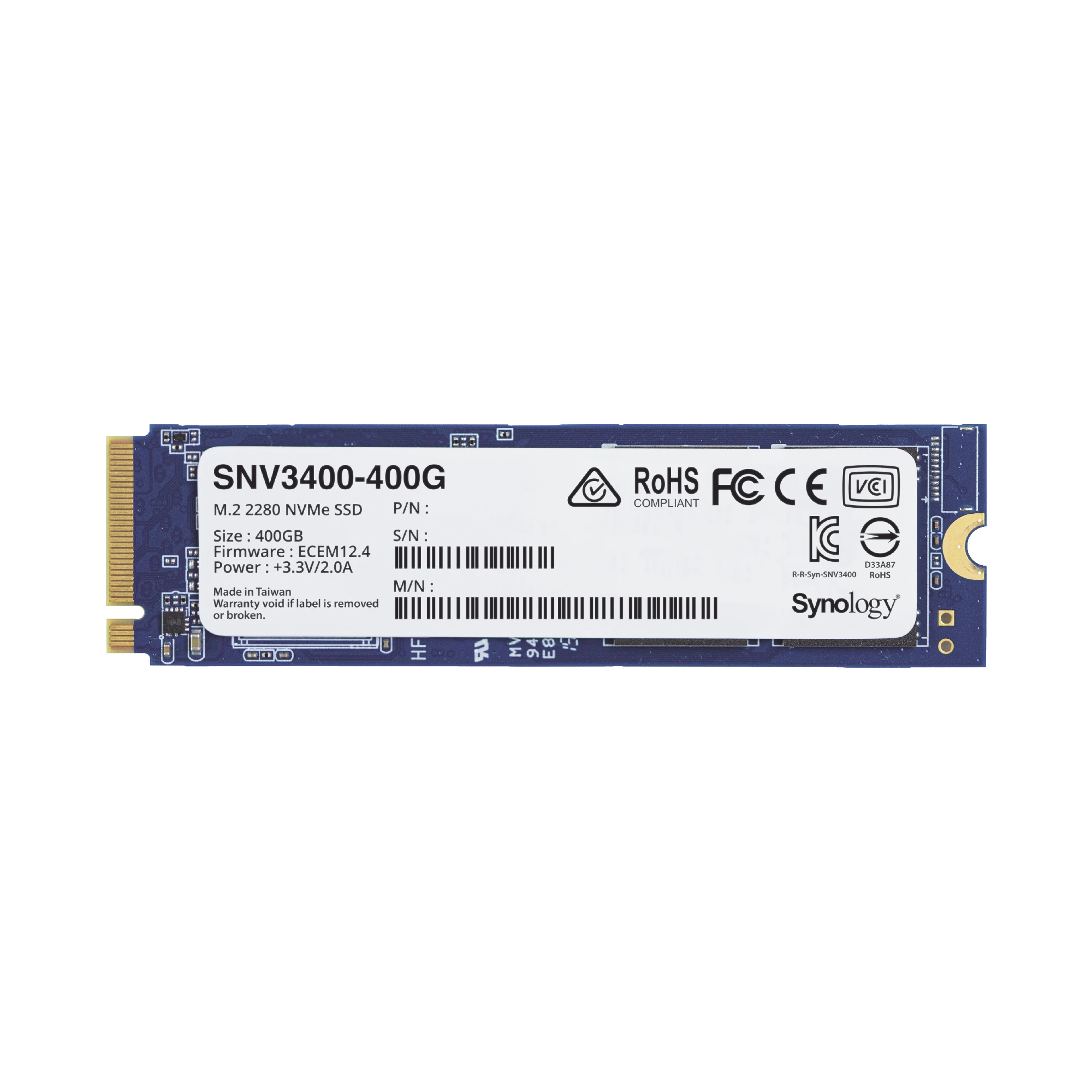 SSD 400GB NVME M.2 2280, DISEÑADA PARA SYNOLOGY NAS CON RANURAS M.2 INTEGRADAS-Almacenamiento-SYNOLOGY-Bsai Seguridad & Controles