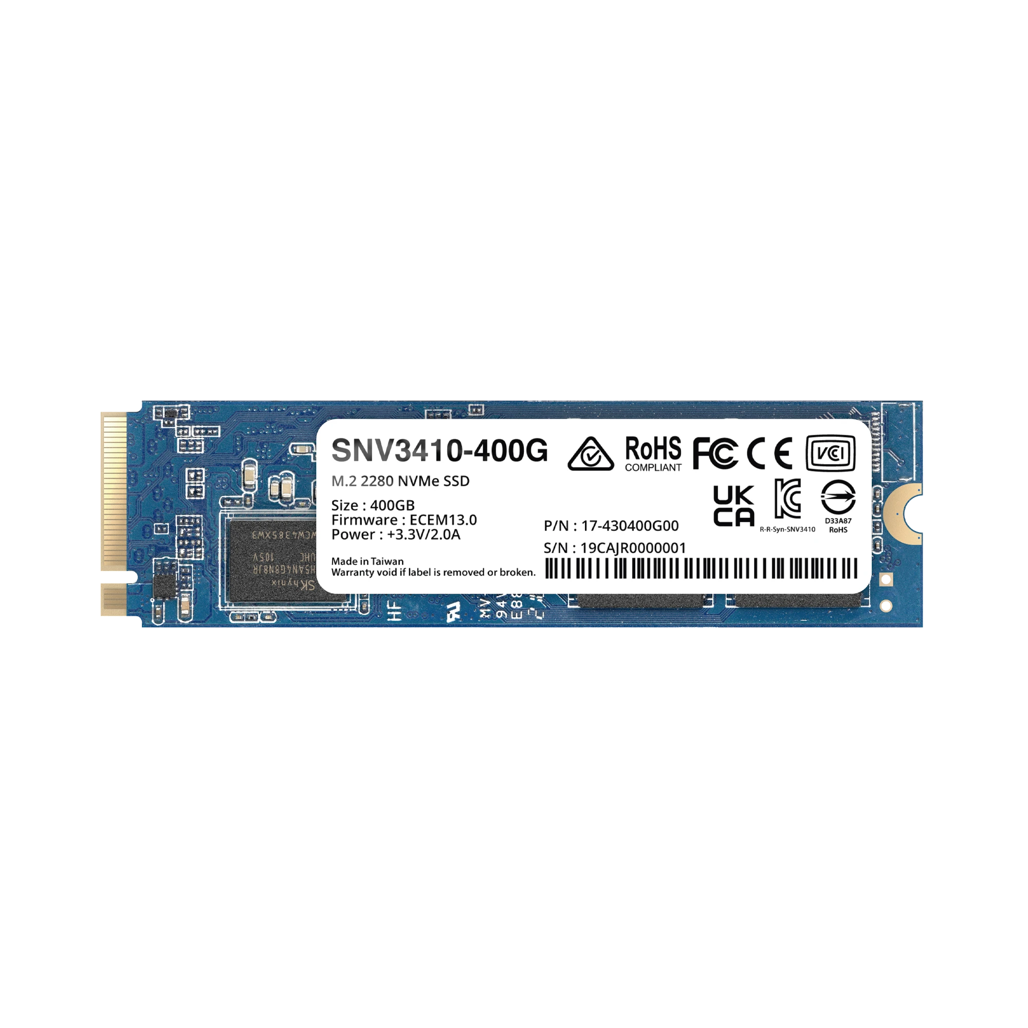 SSD 400GB NVME M.2 2280, DISEÑADA PARA SYNOLOGY NAS CON RANURAS M.2 INTEGRADAS-Servidores / Almacenamiento / Cómputo-SYNOLOGY-Bsai Seguridad & Controles