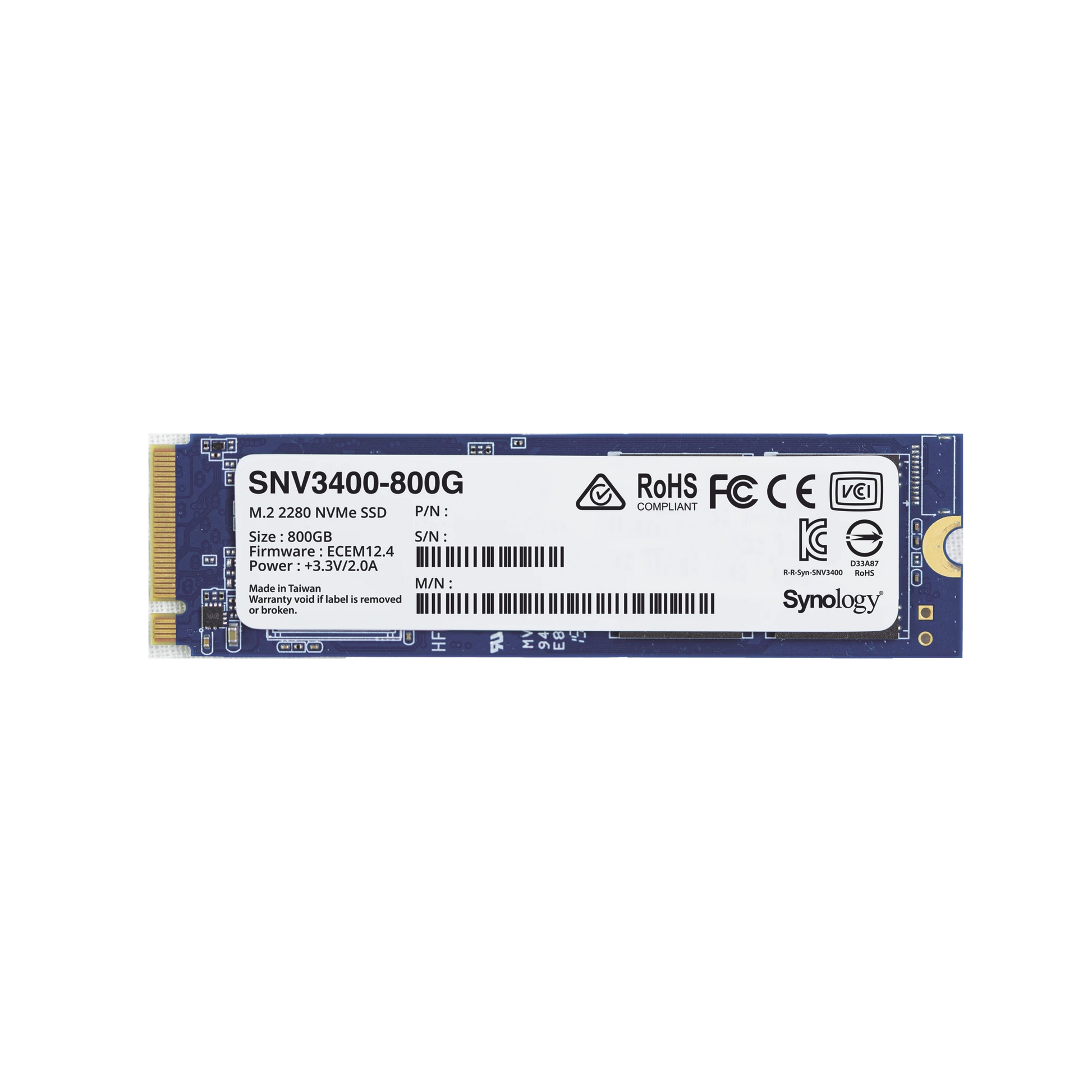 SSD 800GB NVME M.2 2280, DISEÑADA PARA SYNOLOGY NAS CON RANURAS M.2 INTEGRADAS-Almacenamiento-SYNOLOGY-Bsai Seguridad & Controles