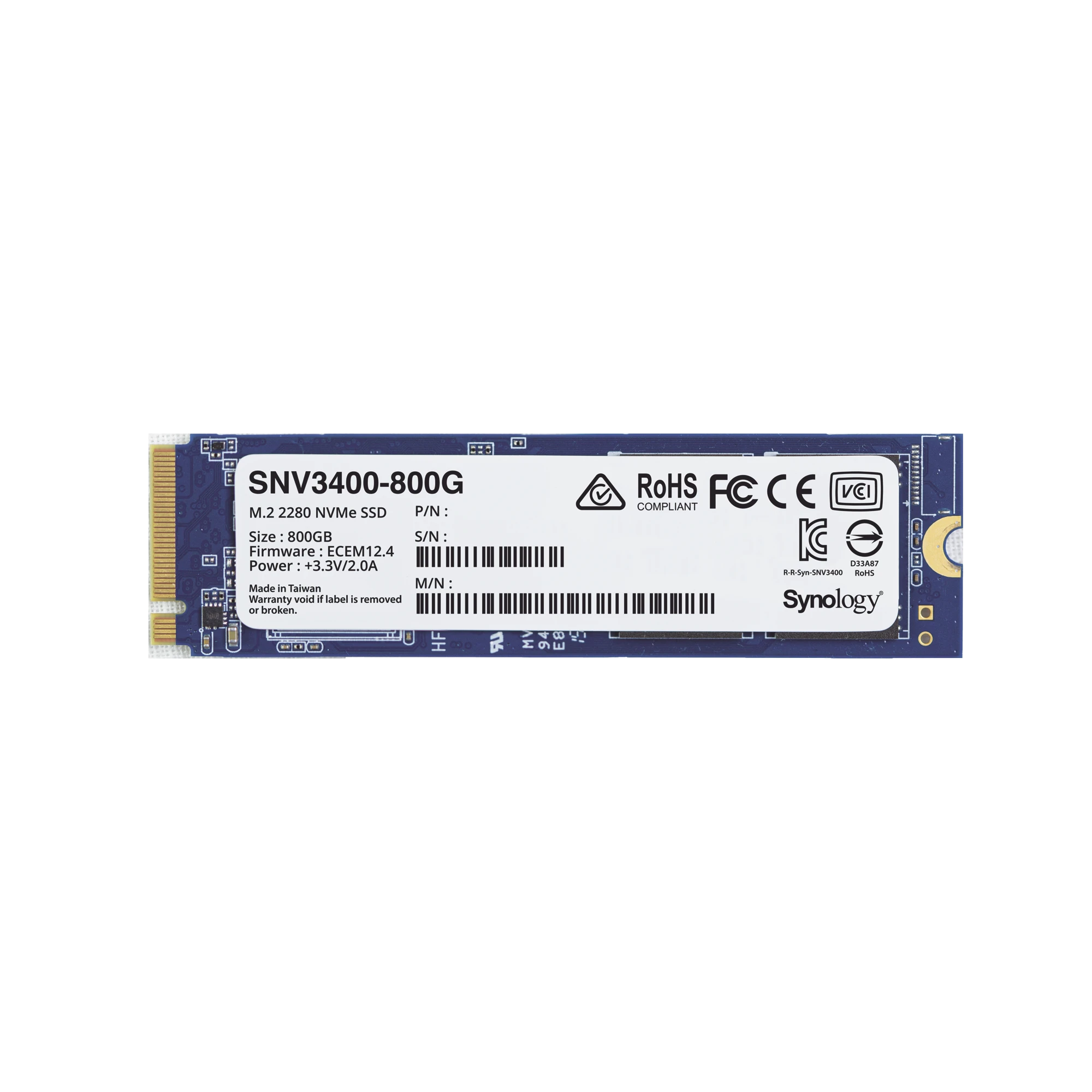SSD 800GB NVME M.2 2280, DISEÑADA PARA SYNOLOGY NAS CON RANURAS M.2 INTEGRADAS-Almacenamiento-SYNOLOGY-Bsai Seguridad & Controles