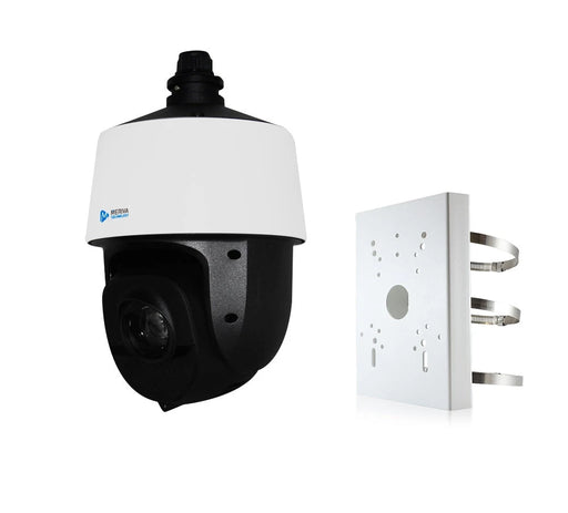 KIT PTZ MSD-425 4MP AUTO TRACKING / RECONOCIMEINTO FACIAL / VIDEO ESTRUCTURADO / INTELIGENCIA ARTIFICIAL / P2P / STAND ALONE 1X + BASE DE MONTAJE PARA POSTE MVA-JB0501 X1-Kits de Video IP-MERIVA TECHNOLOGY-Bsai Seguridad & Controles