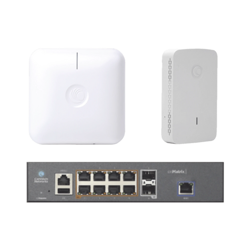 STARTER KIT WI-FI EMPRESARIAL DE 1 ACCESS POINT PLE410, 1 ACCESS POINT PLE425 Y 1 SWITCH POE EX1010P-Redes WiFi-CAMBIUM NETWORKS-SKIT-CNPILOT-SH-Bsai Seguridad & Controles