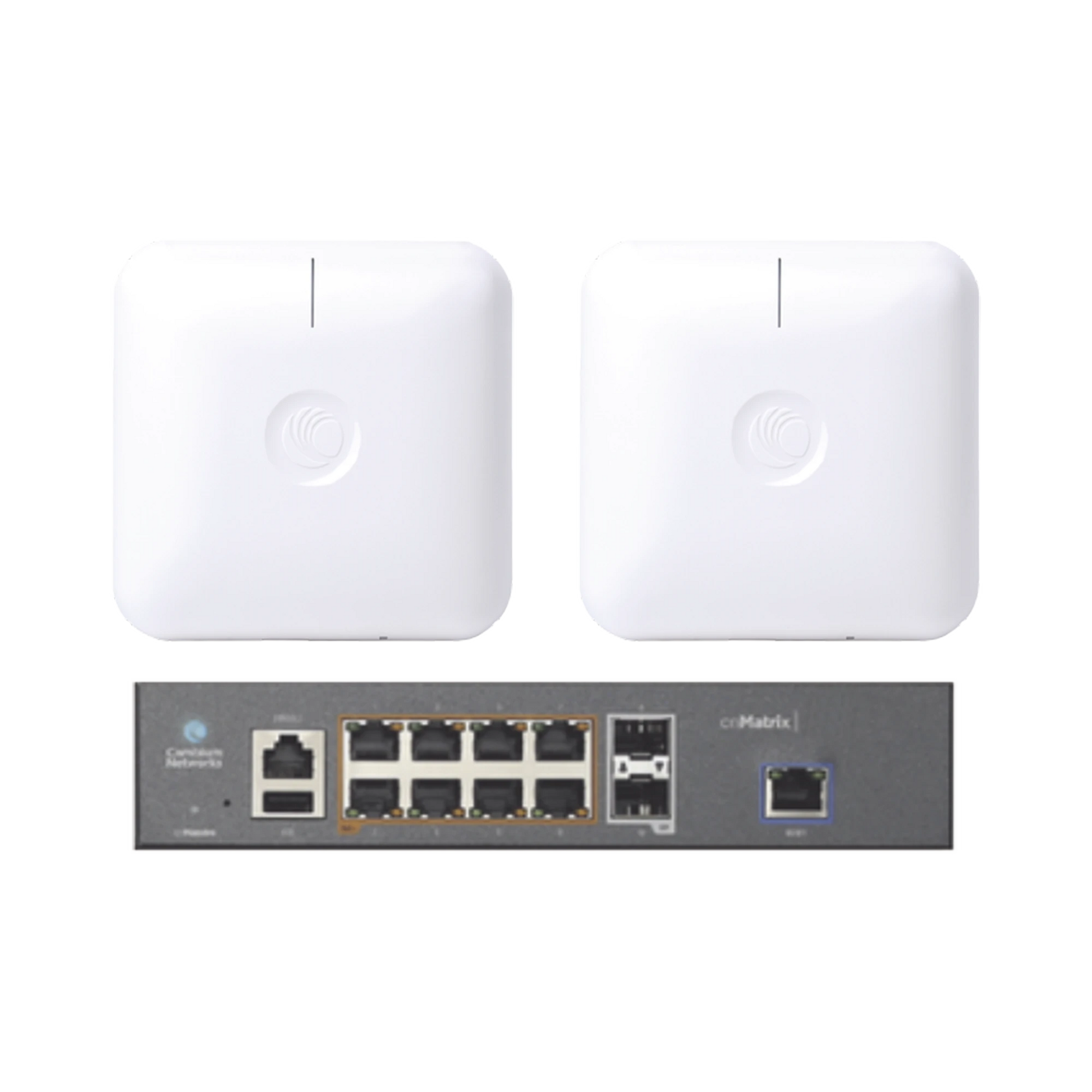 STARTER KIT WI-FI EMPRESARIAL DE 2 ACCESS POINT PLE410 Y 1 SWITCH POE EX1010P-Redes WiFi-CAMBIUM NETWORKS-Bsai Seguridad & Controles