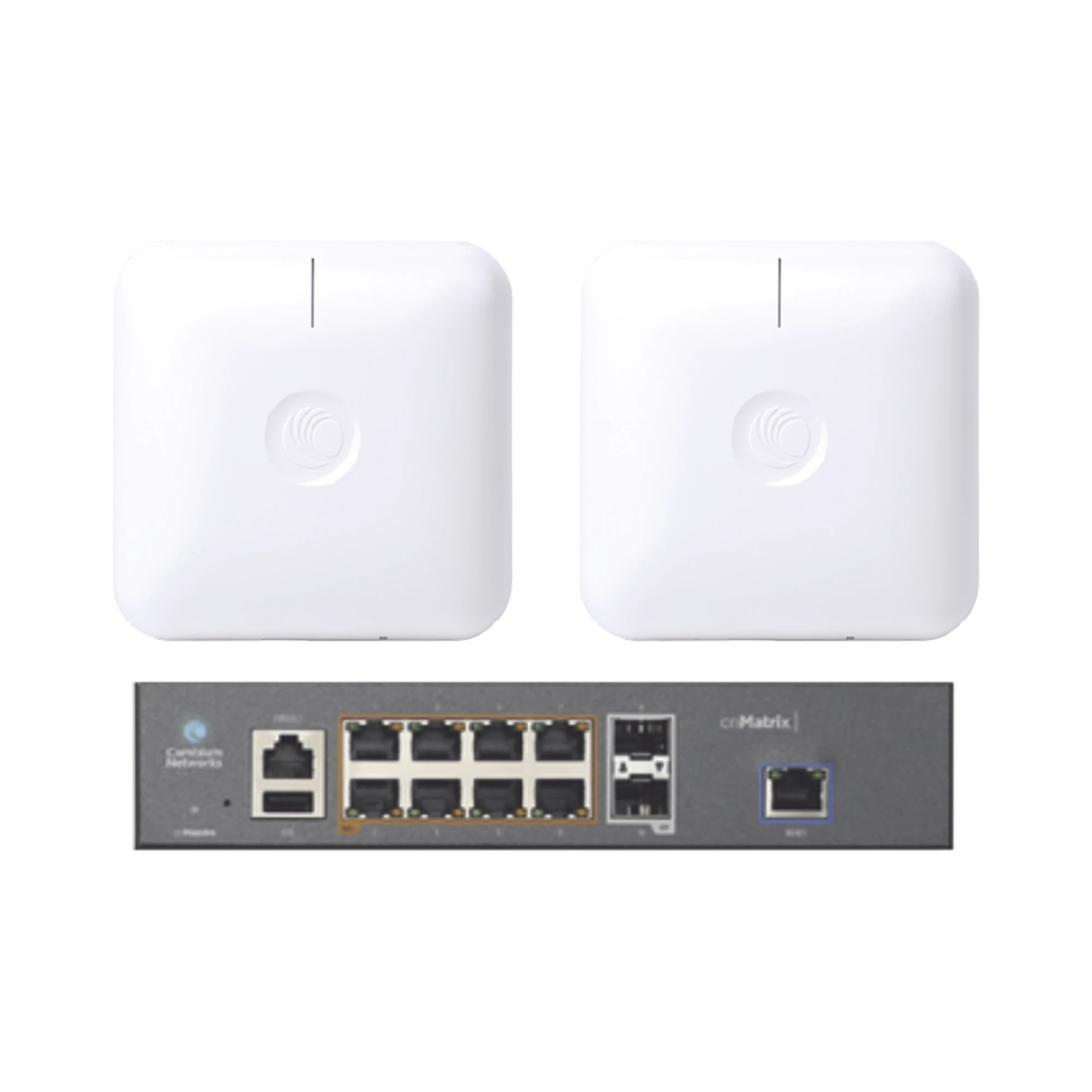 STARTER KIT WI-FI EMPRESARIAL DE 2 ACCESS POINT PLE410 Y 1 SWITCH POE EX1010P-Redes WiFi-CAMBIUM NETWORKS-Bsai Seguridad & Controles