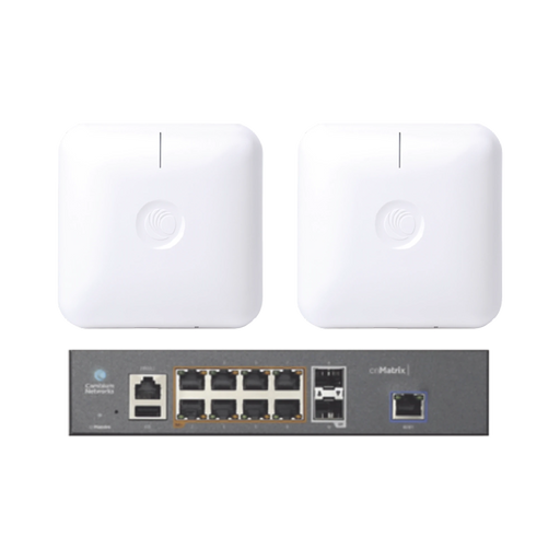 STARTER KIT WI-FI EMPRESARIAL DE 2 ACCESS POINT PLE410 Y 1 SWITCH POE EX1010P-Redes WiFi-CAMBIUM NETWORKS-SKIT-CNPILOT-LE-Bsai Seguridad & Controles