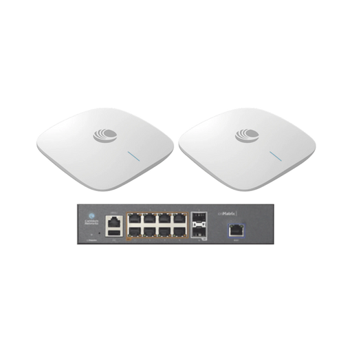 STARTER KIT WI-FI EMPRESARIAL DE 2 ACCESS POINT XV2-2X Y 1 SWITCH POE EX1010P-Redes WiFi-CAMBIUM NETWORKS-SKIT-CNPILOT-W6-Bsai Seguridad & Controles