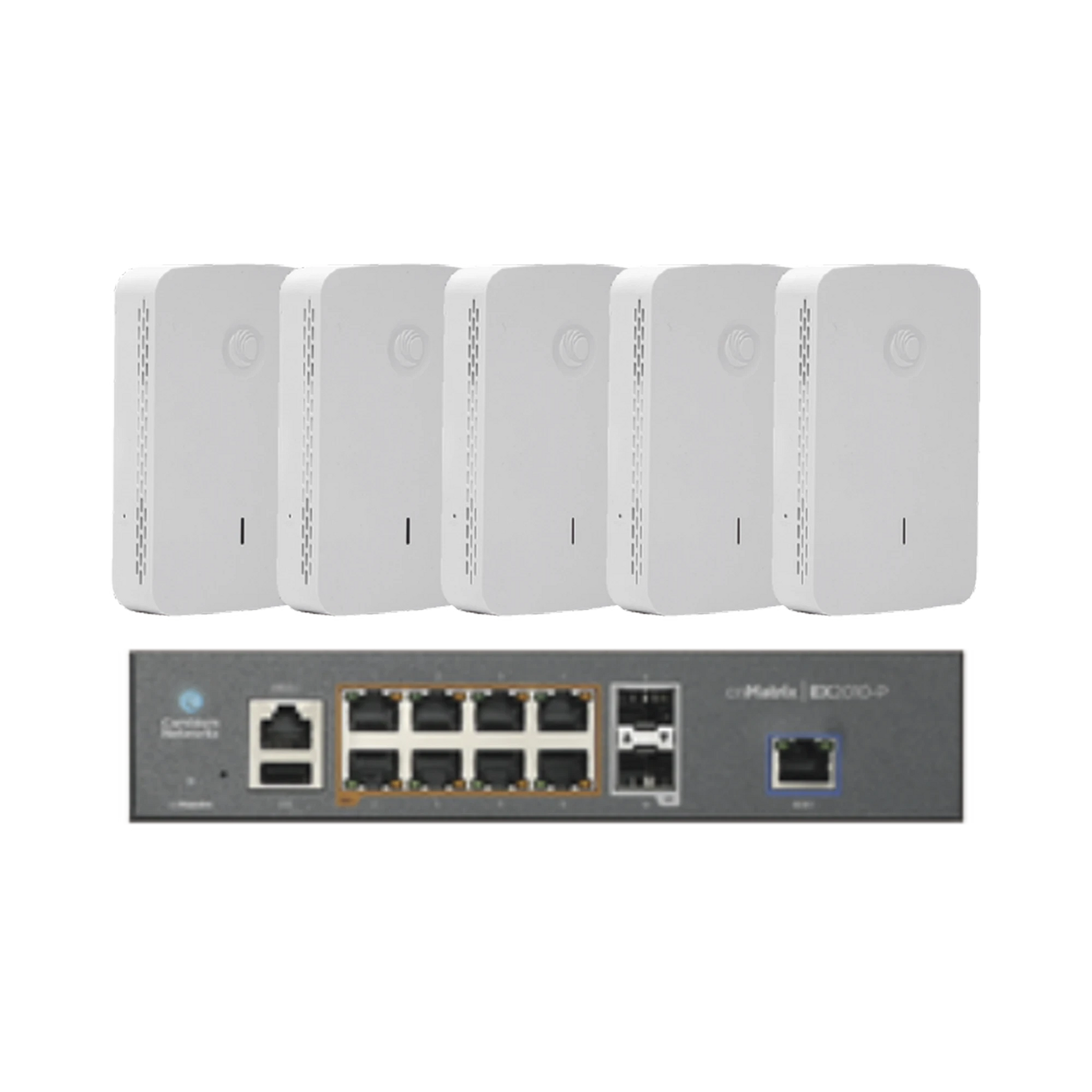 STARTER KIT WI-FI EMPRESARIAL DE 5 ACCESS POINT PLE425 Y 1 SWITCH POE EX2010P-Redes WiFi-CAMBIUM NETWORKS-Bsai Seguridad & Controles