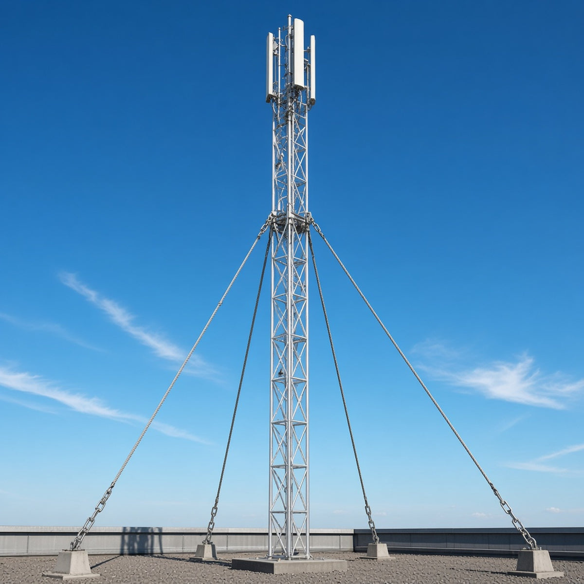 TRAMO DE TORRE ARRIOSTRADA / 3 M (9.8 FT) X 30 CM / GALVANIZADO ELECTROLÍTICO / ACERO A-36 / RESISTENCIA VIENTO 200 KM/H / CARGA 200 KG [STZ-30] instalado