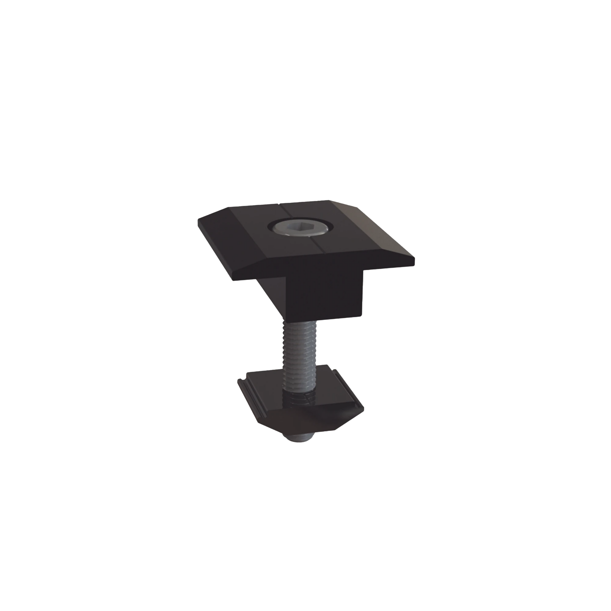 SUJETADOR INTERMEDIO 30 MM PARA MONTAJE DE PANELES SOLARES EN RIEL 5 Y 8 CON ANODIZADO NEGRO-Energía Solar-EPCOM POWERLINE-Bsai Seguridad & Controles