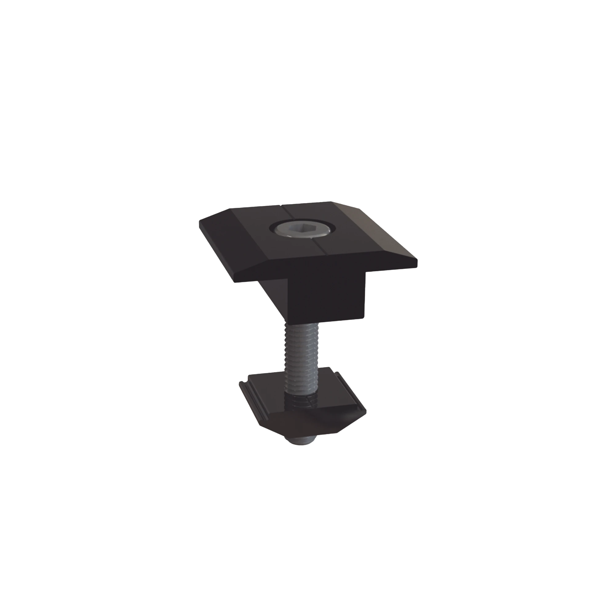 SUJETADOR INTERMEDIO 30 MM PARA MONTAJE DE PANELES SOLARES EN RIEL 5 Y 8 CON ANODIZADO NEGRO-Energía Solar-EPCOM POWERLINE-Bsai Seguridad & Controles