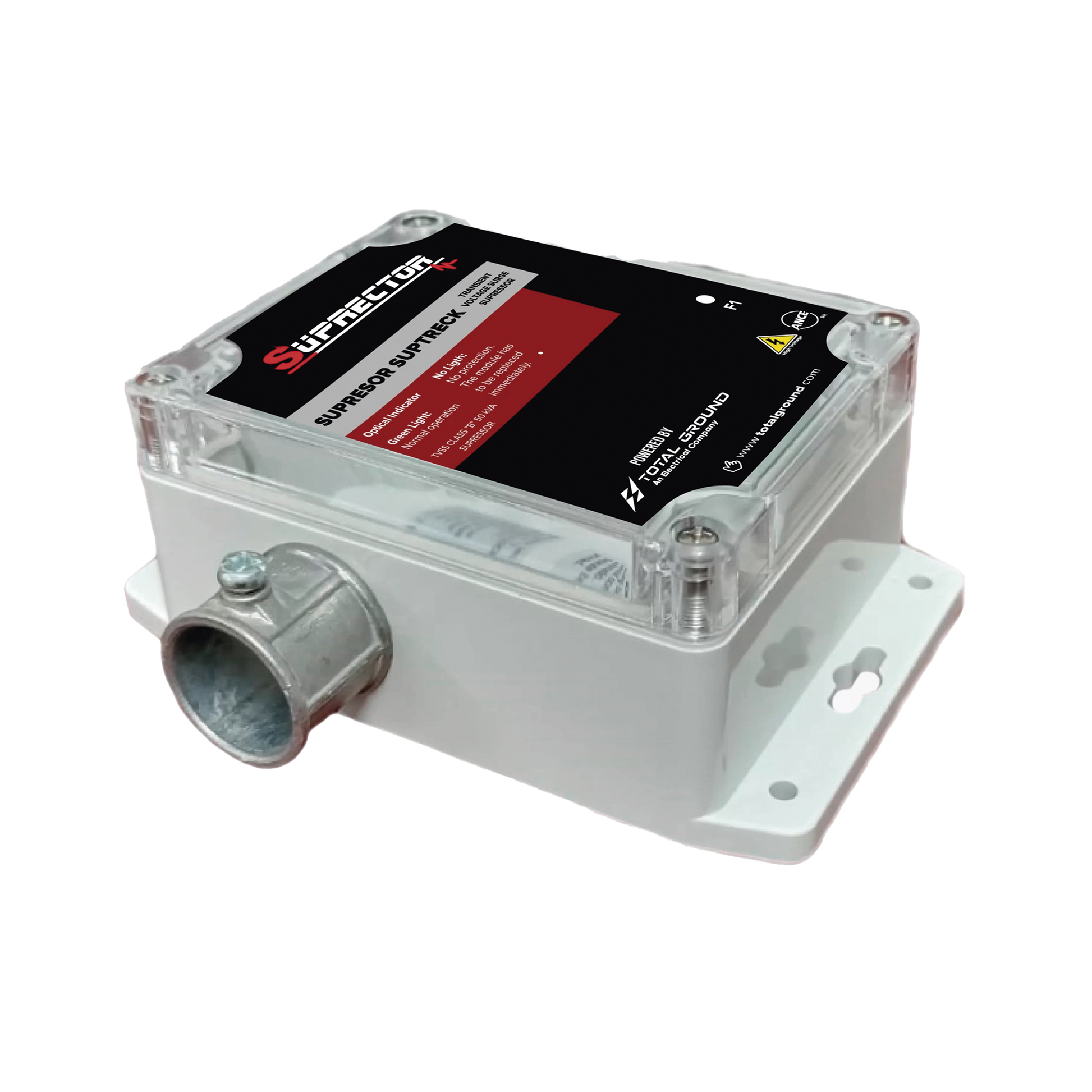 SUPRESOR DE TRASIENTES CLASE B CON VOLTAJE DE OPERACIÓN 127 VCA, 1 FASES, 50 KA-Protección Contra Descargas-TOTAL GROUND-Bsai Seguridad & Controles