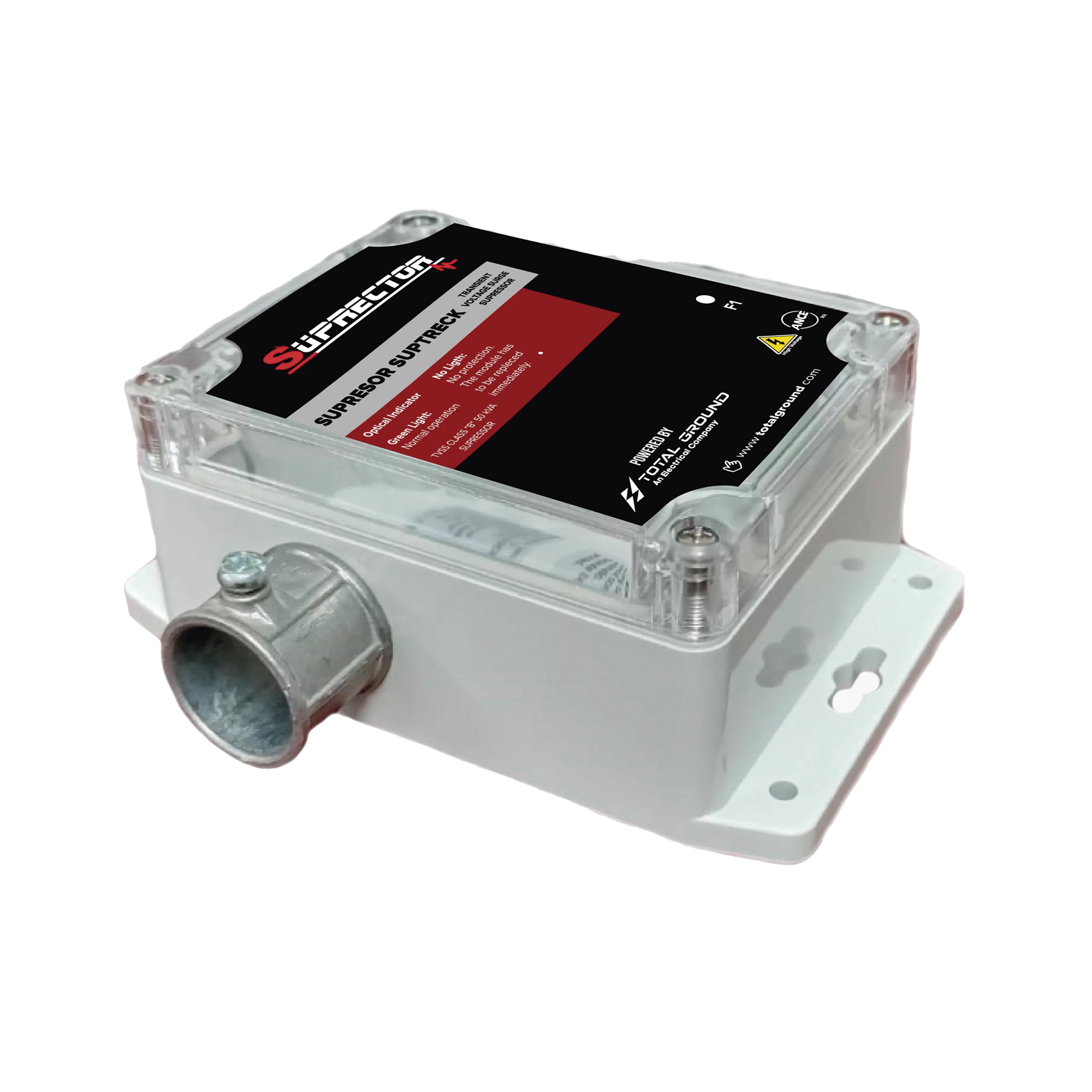 SUPRESOR DE TRASIENTES CLASE B CON VOLTAJE DE OPERACIÓN 127 VCA, 1 FASES, 50 KA-Protección Contra Descargas-TOTAL GROUND-Bsai Seguridad & Controles
