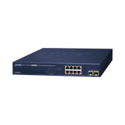 SWITCH ADMINISTRABLE 8 PUERTOS GIGABIT POE 802.3AT EXTEND MODE HASTA 250 MTS, 2 PUERTOS SFP (120W)-PoE de Largo Alcance-PLANET-Bsai Seguridad & Controles