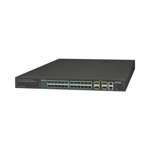 SWITCH ADMINISTRABLE CAPA 3 24 PUERTOS 10G SFP+, 4 PUERTOS 100G QSFP28-Switches-PLANET-XGS-6350-24X4C-Bsai Seguridad & Controles