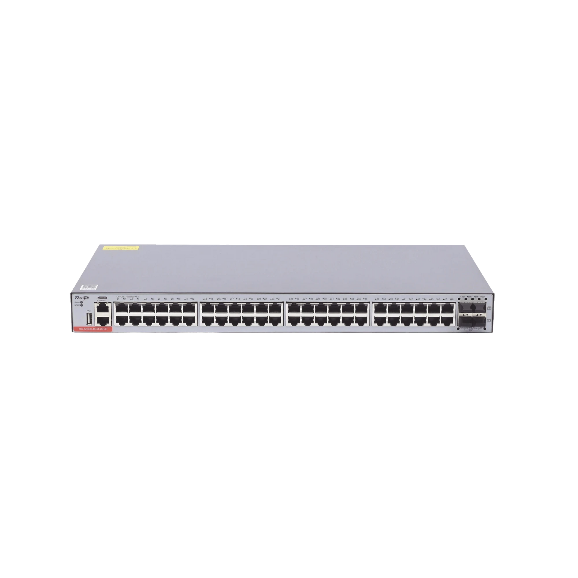 SWITCH ADMINISTRABLE CAPA 3 CON 48 PUERTOS GIGABIT + 4 SFP+ PARA FIBRA 10GB, GESTIÓN GRATUITA DESDE LA NUBE.-Networking-RUIJIE-Bsai Seguridad & Controles