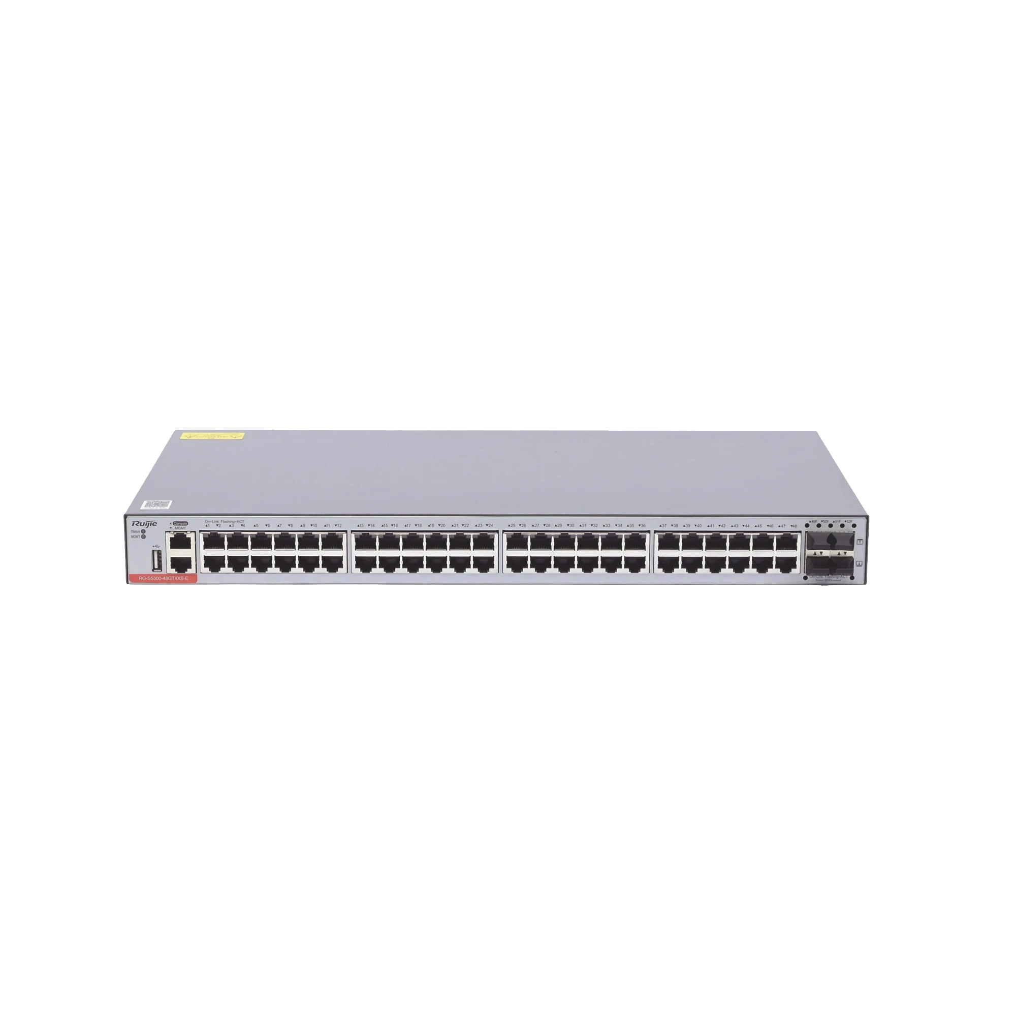 SWITCH ADMINISTRABLE CAPA 3 CON 48 PUERTOS GIGABIT + 4 SFP+ PARA FIBRA 10GB, GESTIÓN GRATUITA DESDE LA NUBE.-Networking-RUIJIE-Bsai Seguridad & Controles