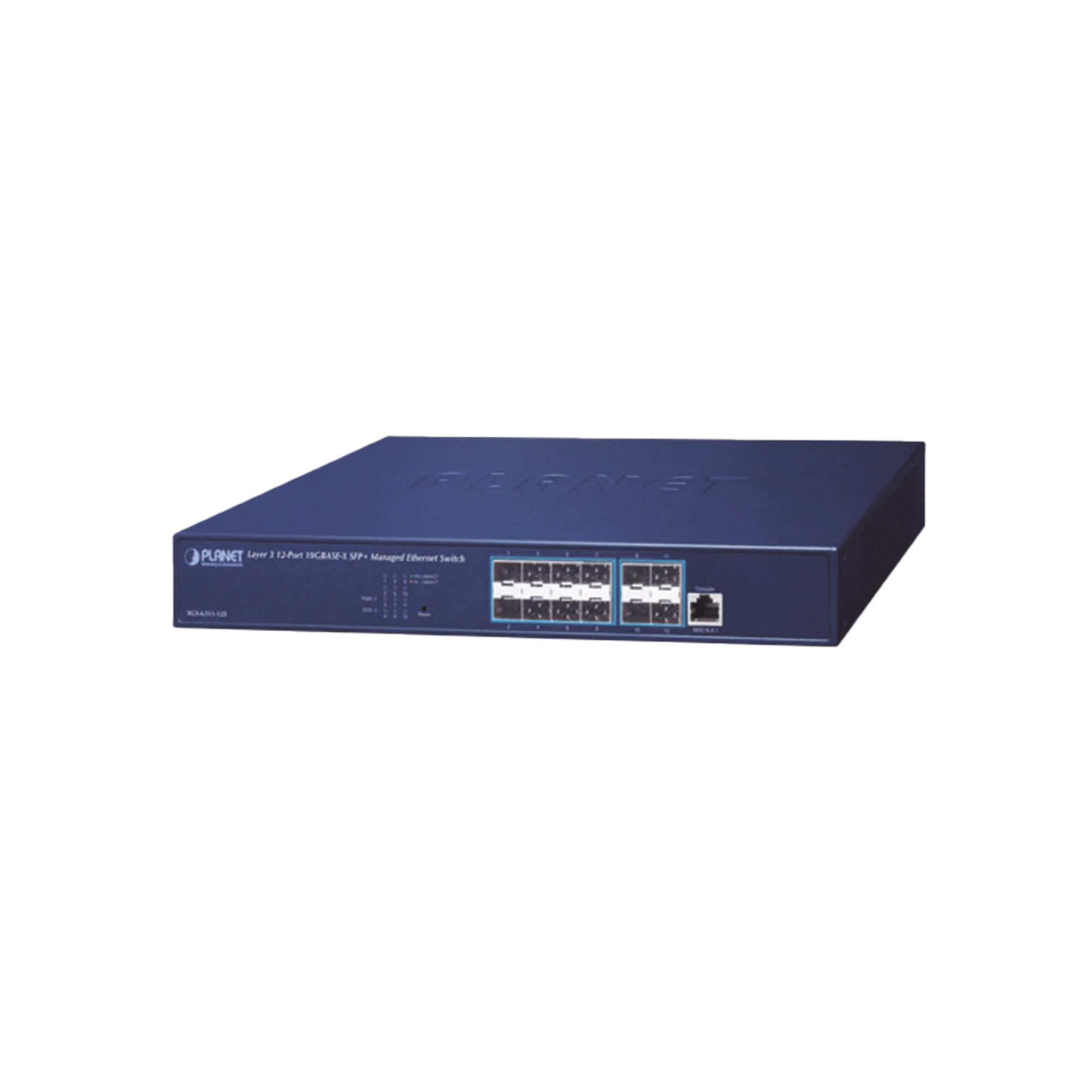 SWITCH ADMINISTRABLE CAPA 3, 12 PUERTOS SFP+ 10G BASE-X, 1 PUERTO DE CONSOLA RJ45.-Networking-PLANET-Bsai Seguridad & Controles