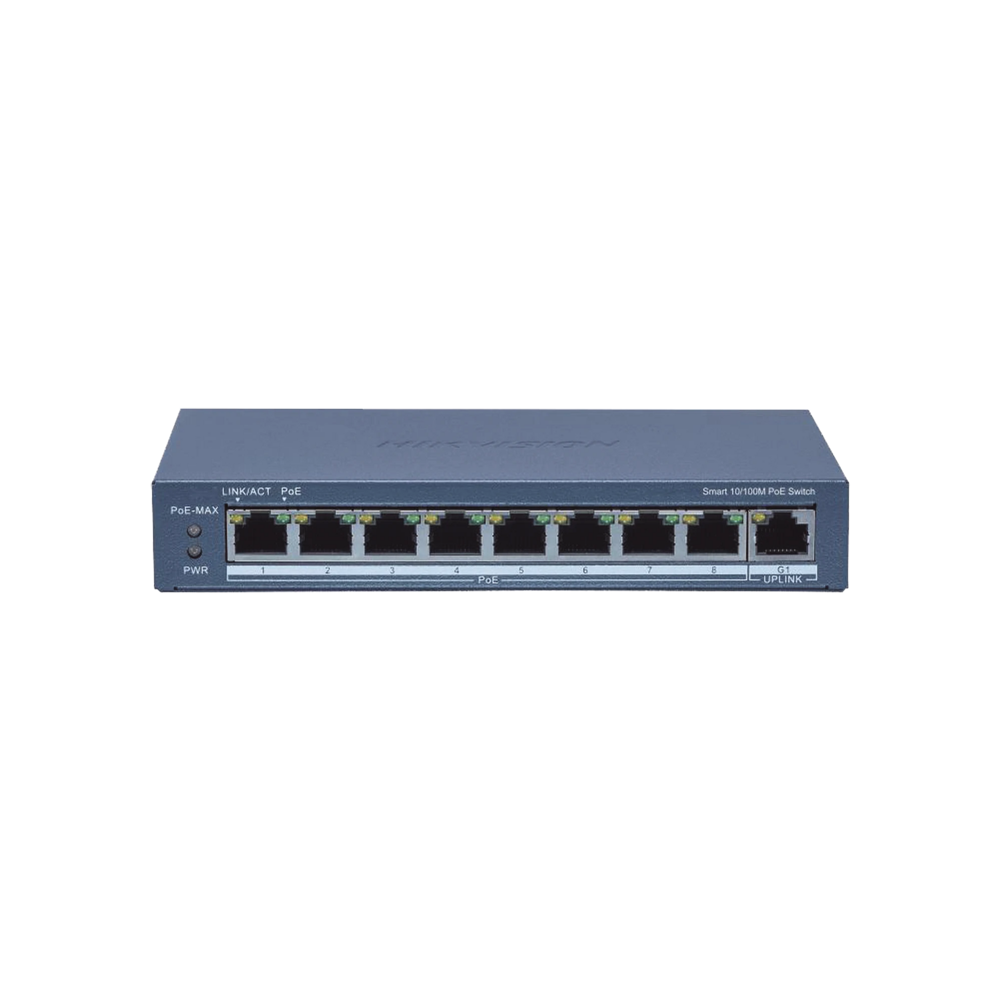 SWITCH ADMINISTRABLE POE+ / 8 PUERTOS 100 MBPS POE+ / 1 PUERTO 1000 MBPS DE UPLINK / POE HASTA 300 METROS / CONEXIÓN REMOTA DESDE HIK-PARNERPRO / 110 W-Networking-HIKVISION-Bsai Seguridad & Controles