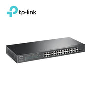 SWITCH ADMINISTRABLE TP-LINK SL2428P (TL-SL2428P) / 24 PUERTOS RJ45 POE AF/AT 10/100 MBPS + 2 PUERTOS GIGA RJ45 + 2 PUERTOS GIGA COMBO RJ45/SFP / POTENCIA POE TOTAL 250 W / IDEAL PARA RACK / USO INTERIOR / GESTION CENTRALIZADA CON OMADA-Switches-TP-LINK-SL2428P (TL-SL2428P)-Bsai Seguridad & Controles