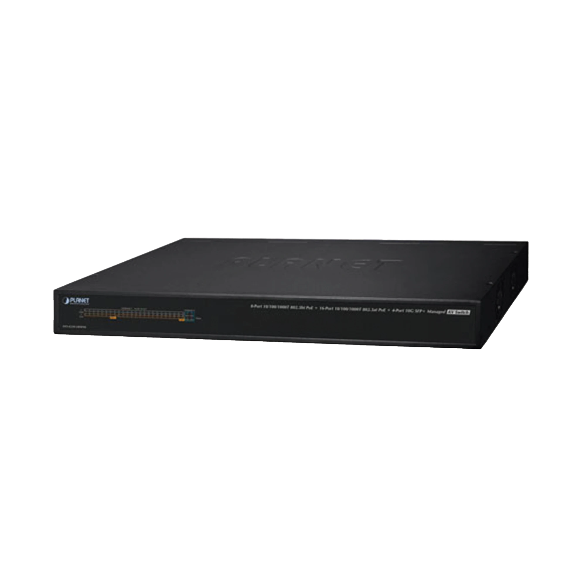 SWITCH AV PROFESIONAL PARA INTEGRACIONES AUDIOVISUALES, , 8 PUERTOS POE GIGABIT 802.3BT, 16 PUERTOS POE GIGABIT 802.3AT, 4 PUERTOS SFP 10 G, HASTA 450 W DE POTENCIA-Networking-PLANET-Bsai Seguridad & Controles