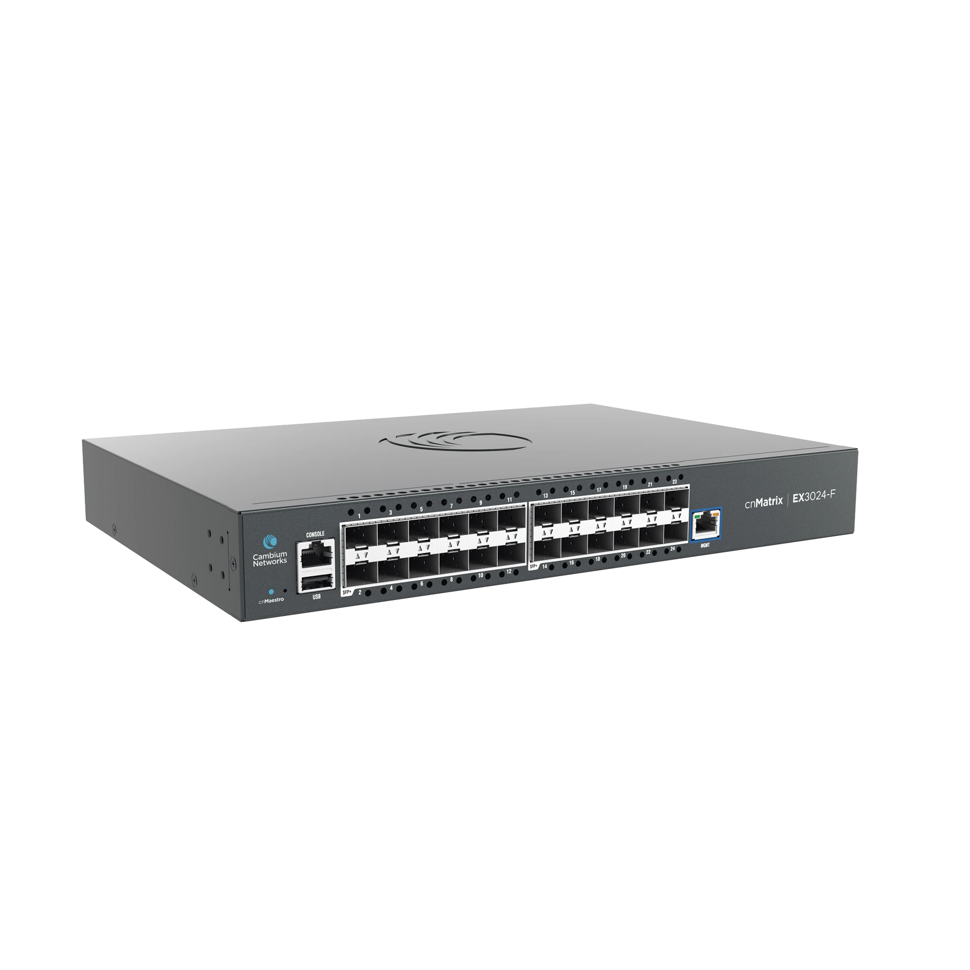 SWITCH CNMATRIX EX3024F IDEAL PARA DISTRIBUCIÓN EN UNA RED EMPRESARIAL / 24 PUERTOS DE FIBRA ÓPTICA SFP+(10 GBPS) / CAPA 2 Y CAPA 3 / DOBLE FUENTE DE ALIMENTACIÓN EN CORRIENTE ALTERNA / GESTIÓN GRATUITA DESDE LA NUBE-Networking-CAMBIUM NETWORKS-Bsai Seguridad & Controles