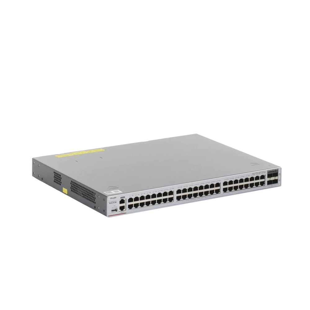 SWITCH CORE ADMINISTRABLE CAPA 3 CON 48 PUERTOS GIGABIT + 4 SFP+ PARA FIBRA 10GB, GESTIÓN GRATUITA DESDE LA NUBE.-Networking-RUIJIE-Bsai Seguridad & Controles
