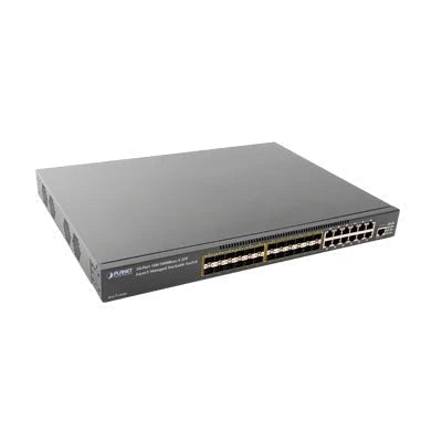 SWITCH CORE CAPA 3 DE 24 PUERTOS SFP 1GBPS CON 12 PUERTOS RJ-45 1GBPS COMPARTIDOS + 2 SLOTS DE EXPANSIÓN-Switches-PLANET-XGS3-24242-Bsai Seguridad & Controles