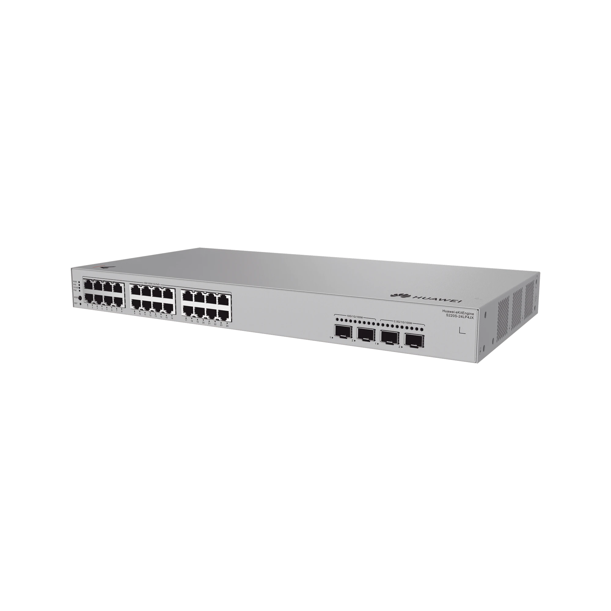 SWITCH DE ACCESO GIGABIT ADMINISTRABLE POE CAPA 2 / 24 PUERTOS 10/100/1000 MBPS (POE) / 2 PUERTOS 2.5GE SFP + 2 PUERTOS 10GE SFP+ UPLINK / ERPS / IMGP SNOOPING / DHCP SNOOPING /POE PERPETUO / 192 W / ADMINISTRACIÓN NUBE GRATIS-Networking-HUAWEI-Bsai Seguridad & Controles