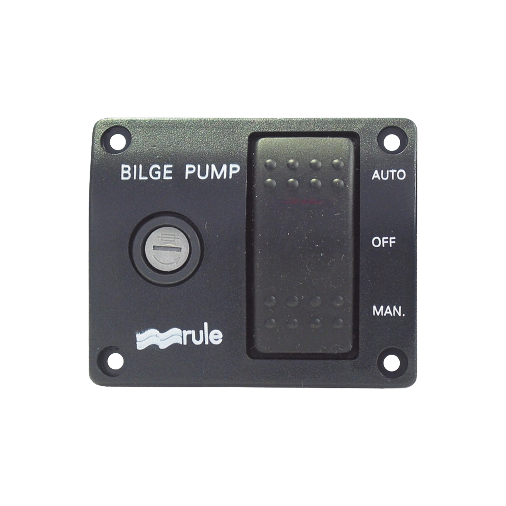 SWITCH DE TRES POSICIONES PARA CONTROL DE BOMBAS DE ACHIQUE.-Soluciones Marinas-RULE-Bsai Seguridad & Controles