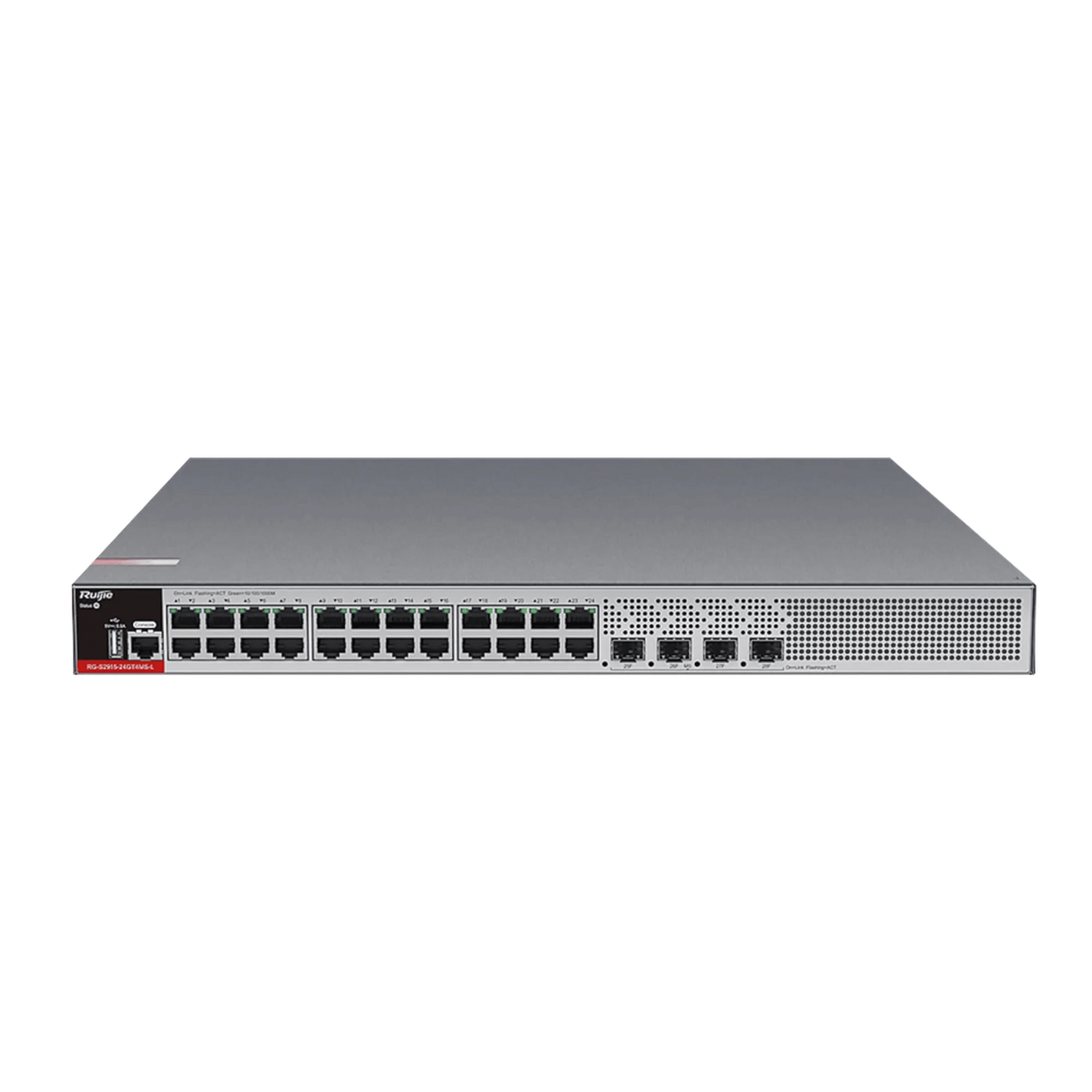 SWITCH EMPRESARIAL, ADMINISTRABLE L2+, 24 PUERTOS GIGABIT Y 4 PUERTOS UPLINK SFP 2.5G-Networking-RUIJIE-RG-S2915-24GT4MS-L-Bsai Seguridad & Controles