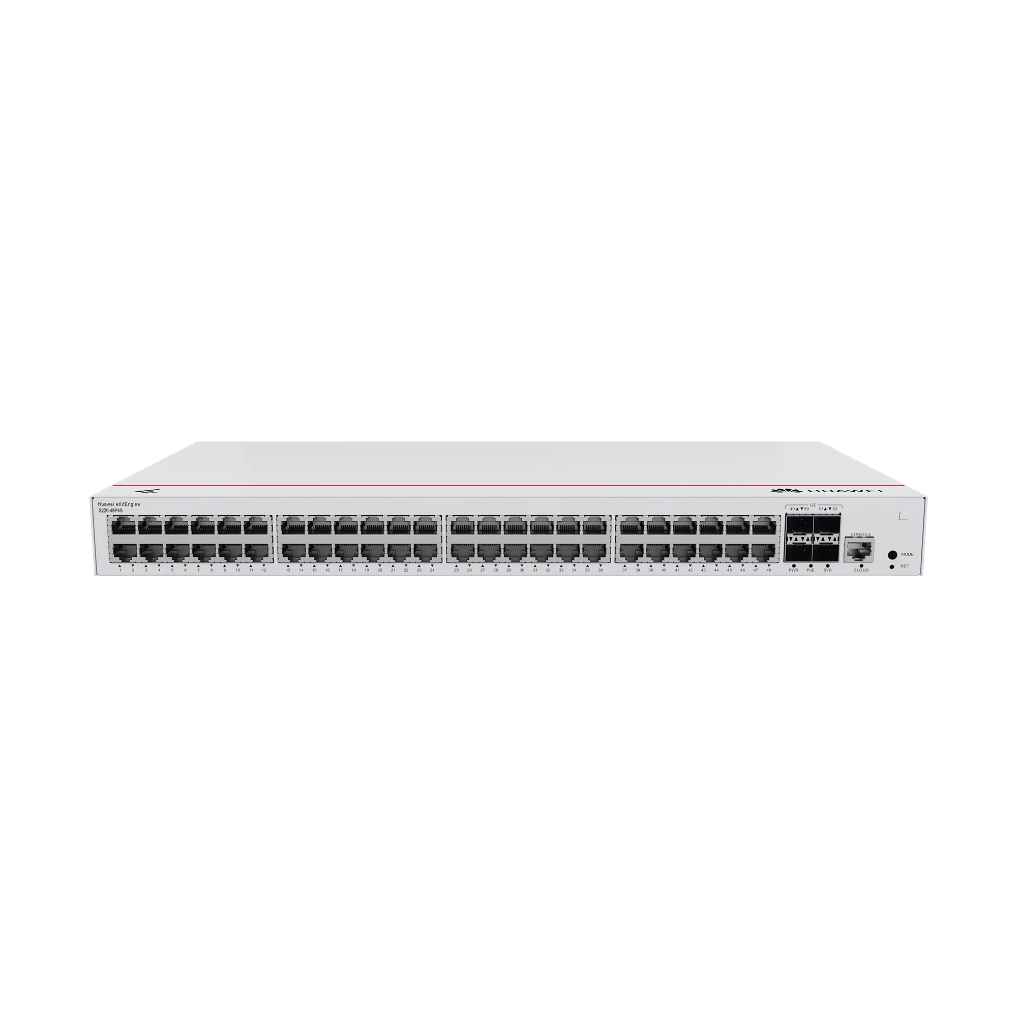 SWITCH GIGABIT ADMINISTRABLE POE CAPA 2 / 48 PUERTOS 10/100/1000 MBPS (POE) / 4 PUERTOS SFP UPLINK / 380W / POE PERPETUO / ADMINISTRACIÓN NUBE GRATIS-Networking-HUAWEI-Bsai Seguridad & Controles